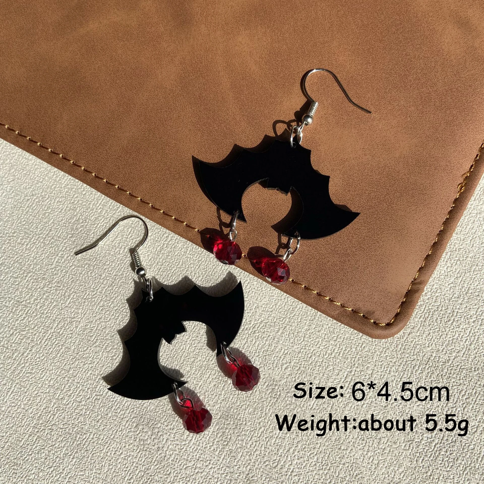 Halloween Bat & Spider Web Earrings – Dangle Earrings For Women, Gothic Vampire Accessories - View #9