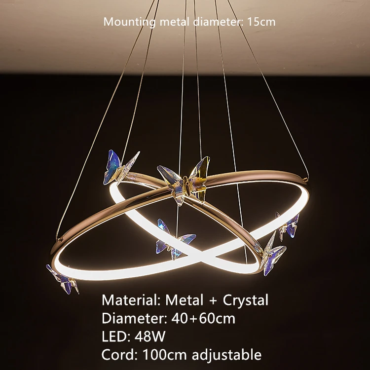 Crystal Butterfly LED Wall Lamp Bedroom Bedside Tv Background Modern Sconces Gold Metal Unique Lighting Surface Mount decorative wall lights Wall Lamps