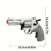 Revolver Toy Gun, Manual Firing, Soft Bullet, Shell Throwing Soft Bullet Gun Toy, Long Revolver Toy Gun (Containing 6 Bullets An 2