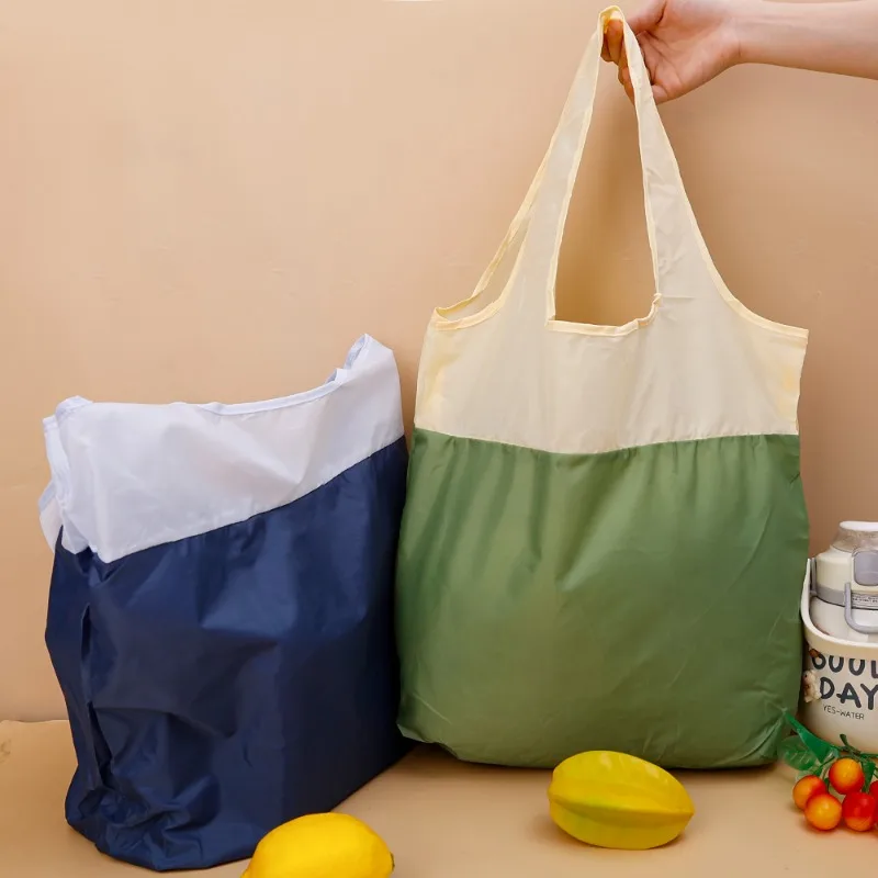 Foldable Eco-Friendly Supermarket Shopping Bag Large Capacity Shoulder Bags Grocery Food Package Waterproof Folding New Handbag