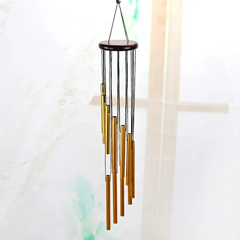 Aluminum Alloy Wind Chimes with Hook, Gold and Silver Bells for Outside, Home and Wedding Party, Memorial Decoration Gifts, 12 T