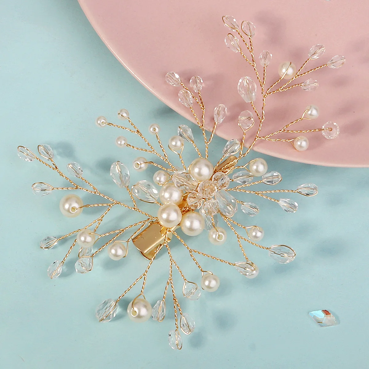 Bridal Hair Accessories Fashion Pearls Wedding Hair Jewelry Access Alloy Art Elegant Bride Crystal Hairpin