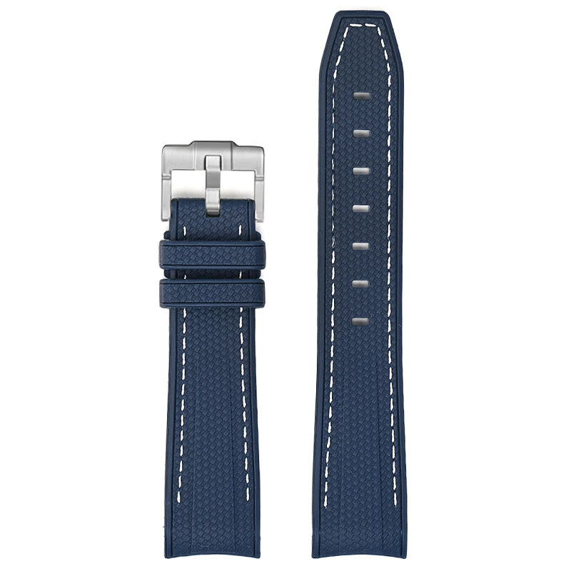Diving Curved End Silicone Rubber Watch Strap, 20mm