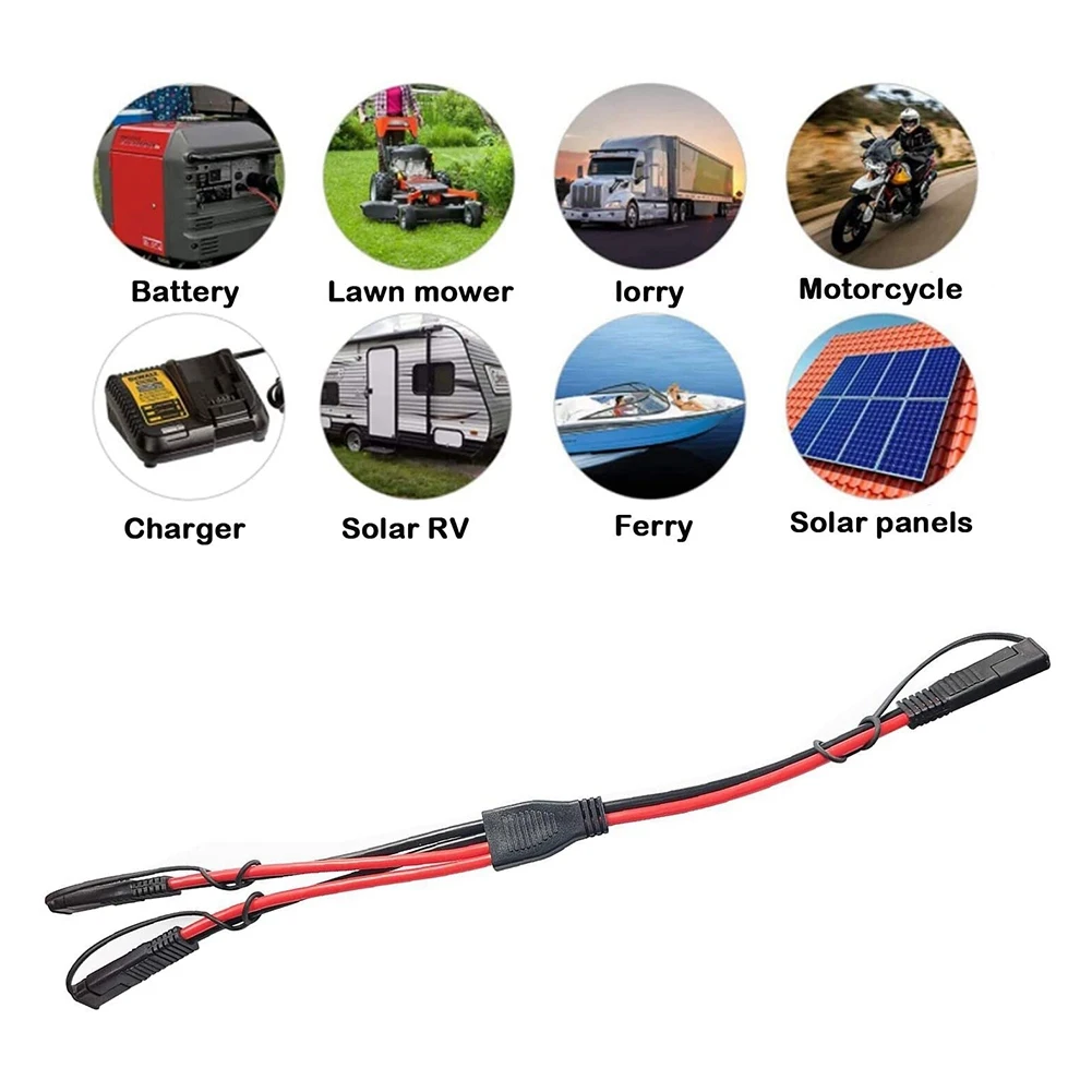 SAE 분배기 어댑터, 14AWG SAE DC 전원, 자동차 커넥터 케이블 Y 분배기, 1-2 SAE 익스텐션 케이블, 커버 포함