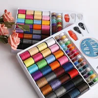 Kits de fils à coudre bobines 64 pièces, fils à coudre à la main, bobine en Polyester réutilisable, assortiment de fils pour la couture manuelle et à la Machine, bricolage 1