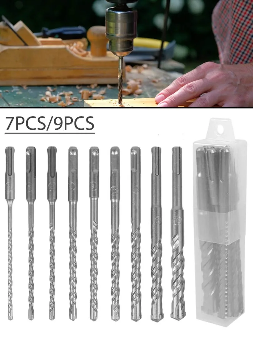 9 PCS Multifunctional Cross Drill Bit Diamond Drill Set Ceramic Tile Concrete Brick Wood Glass Punching Hole Saw Metal Dril