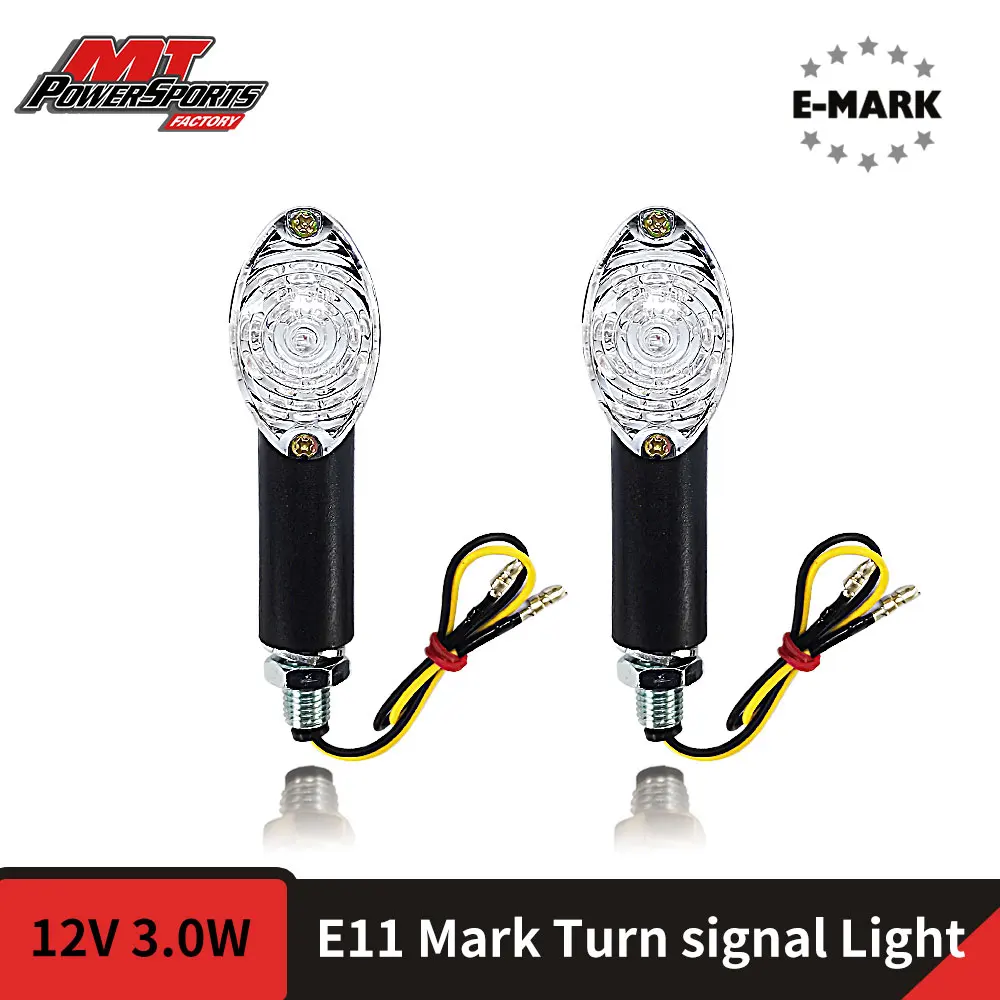 

10mm Indicator Turn Signal E-mark Approved LED For Harley Kawasaki Suzuki Yamaha Honda Motorcycle Front/Rear Blinker Lamp