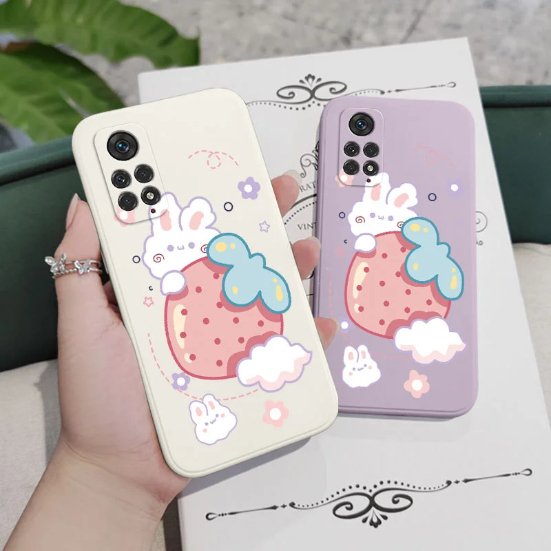 Strawberry Rabbit Phone Case - Cute Cartoon Design Cover