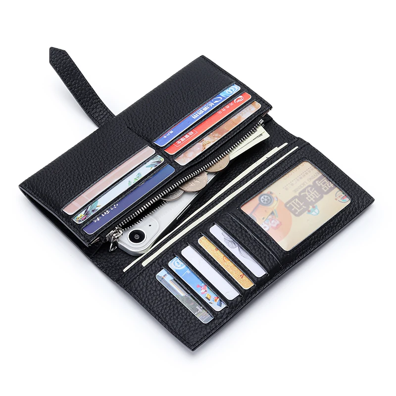 Luxury Cow Leather Simple Women's Long Wallet Multiple Card Positions Mobile Phone Coin Purse Purses for Women Card Holder