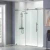 Frameless Shower Doors 68-72" Width x 76" Height with 3/8"(10mm) Clear Tempered Glass 2