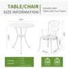 Patio Bistro Set 3 Piece with Umbrella Hole, Outdoor Bistro Table and Chairs Set of 2, Patio Bistro Set 3 Piece white 6