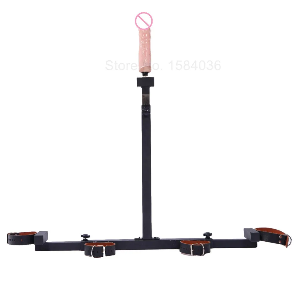 Dildo Mount BDSM Furniture Body Stand Bondage Frame Leg Splitter SM Goods Leather Handcuffs Anklecuff Couple Sex Toys for Adults