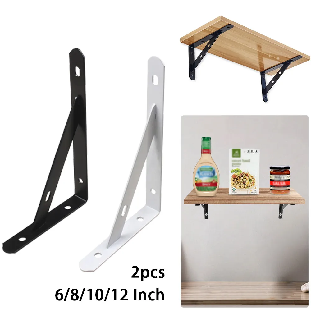 Heavy Duty Triangle Shelf Brackets 2pcs 6/8/10/12 Inch Wall Mounted L Shape Thickened Corner Brace Right Angle Bracket shelf bracket