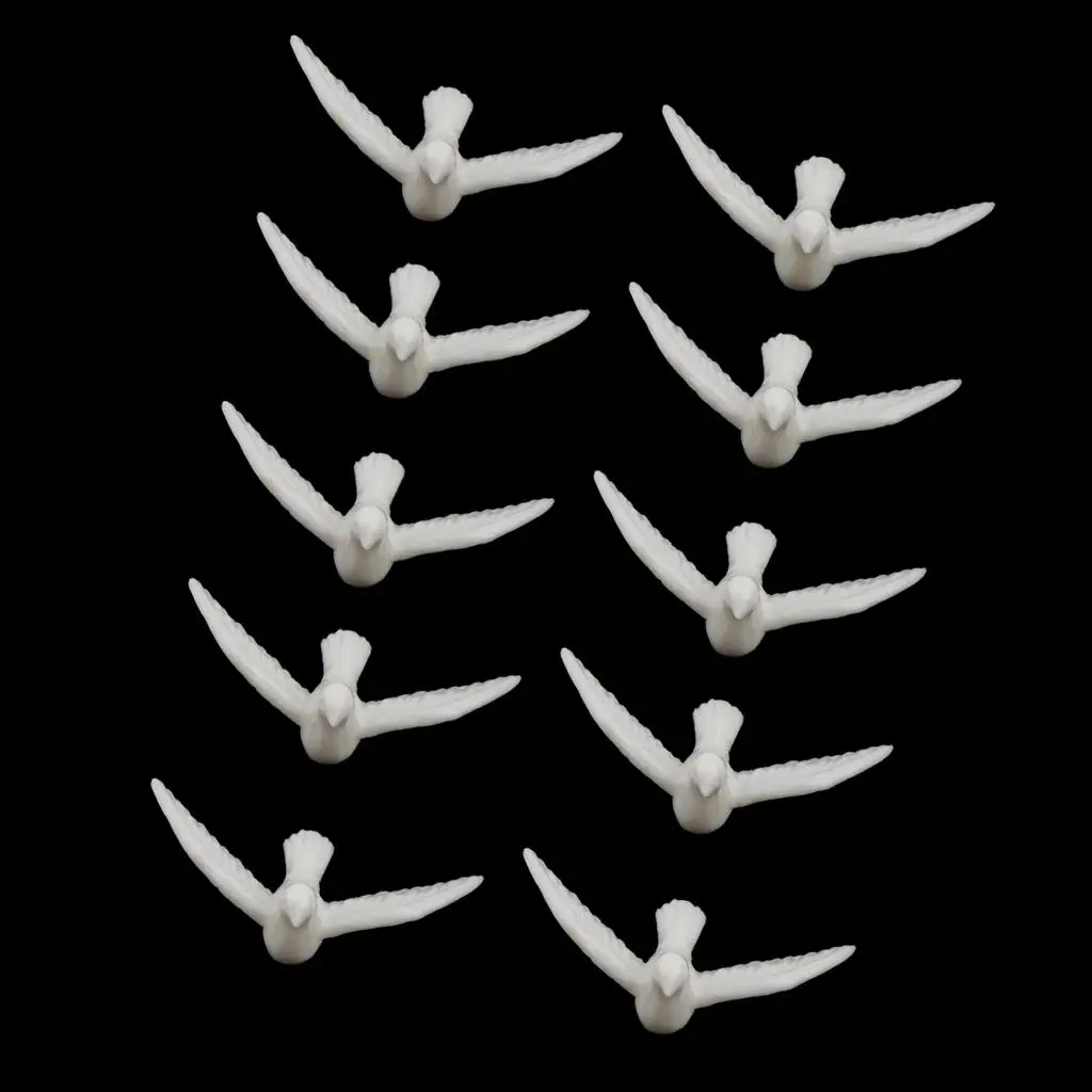 

1/12 Dollhouse Miniature White Dove Birds Simulation Animal Model Toys