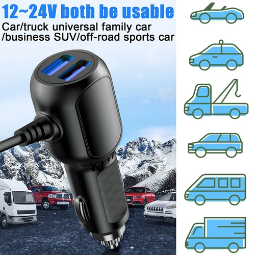 DVR 충전 케이블 대시 캠 자동차 충전기 미니 USB 케이블, 마이크로 USB 11.5ft 전원 코드 공급 장치, DVR 카메라 GPS용 12-24V 3