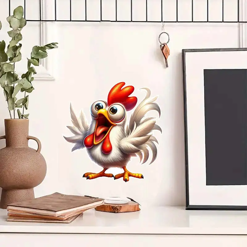 Wall Stickers Funny Watercolor Chicken Room Decor Bathroom Toilet Living Room Refrigerator Home Decals M945