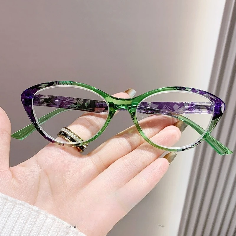 Reading Glasses For Women/Men-Blue Light Blocking Computer Reader Cat Eye Frame Trendy Fashion Clear Lens Fake Eyeglasses - 2