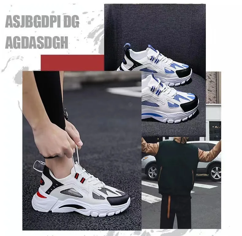 Description Picture 5 of itemMen's Sports Shoes Casual Running Shoes Breathable Mesh Shoes Walking Basketball Sneakers Thick Soled Height increasing Shoes