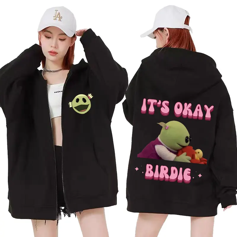 Va Bene Birdie Nanalan Wonderful Girl Cartoon Zipper Hoodies Autunno/Inverno Warm Jacket Zip Up Felpa Uomo Donna Cute Hooded
