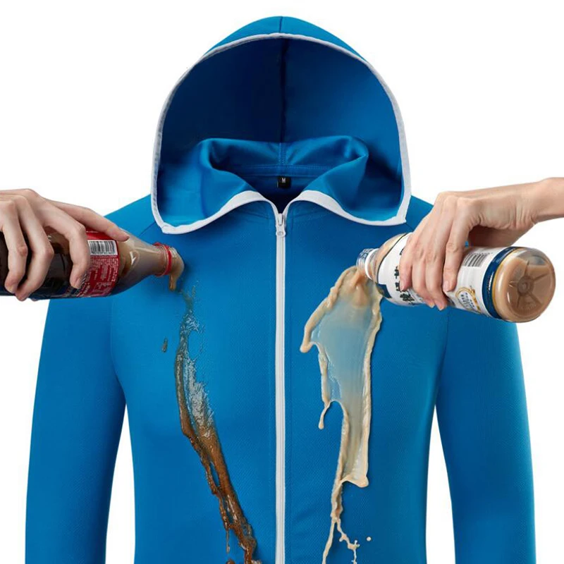 Man Fishing Clothing Tech Hydrophobic Fishing Clothes Outdoor Camping Hiking Hooded Jackets Waterproof Anti-Fouling Quick Drying