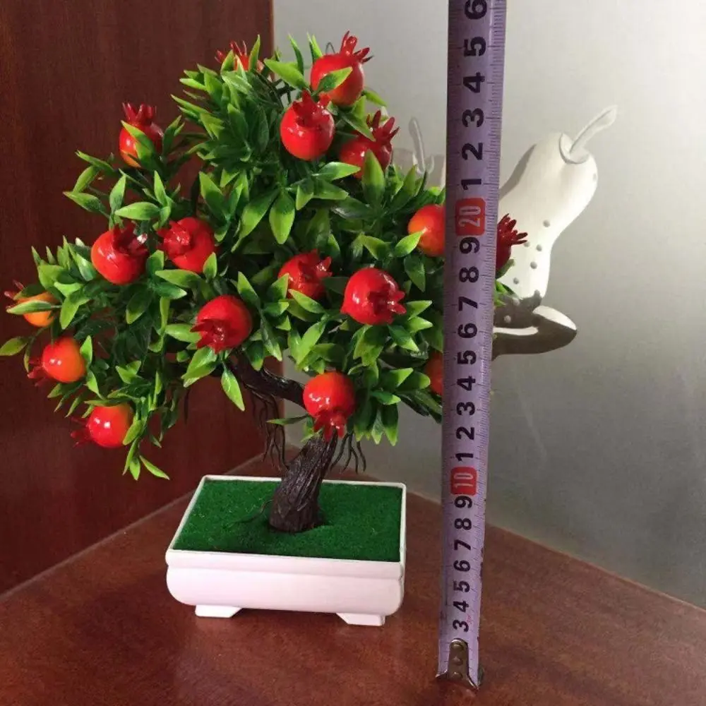 NEUE mehrfarbige künstliche Früchte Bonsai Granatapfel Chili Orange Beeren Pfirsich Obst Baum Topf grüne Blätter Foto Requisiten – Detail 9