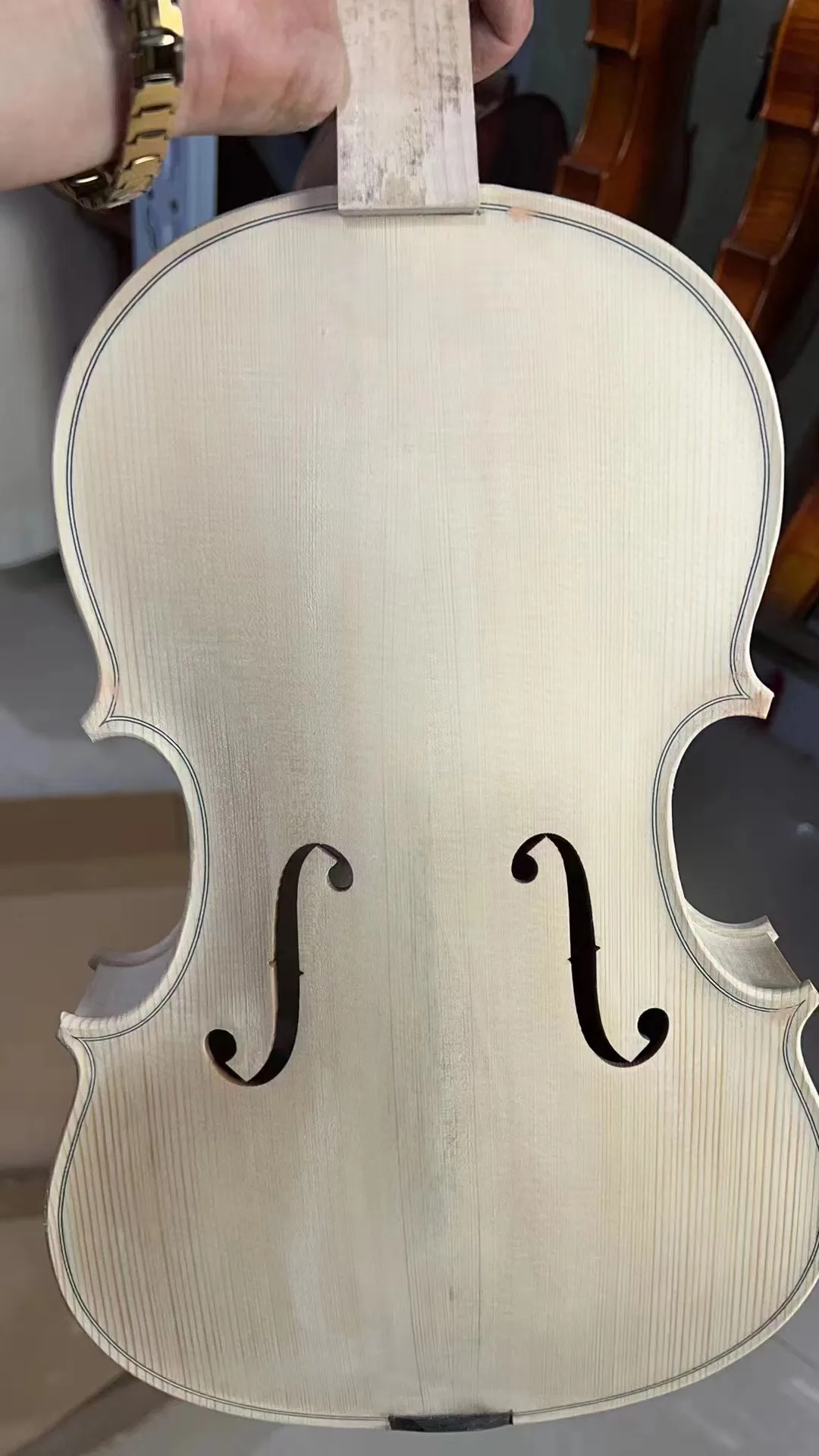 15" viola in white Solid flamed maple back old spruce top 381 viola