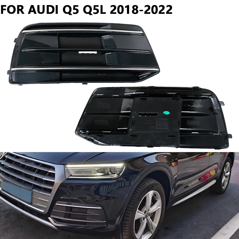 

For Audi Q5 Q5L 2018 2019 2020 2021 2022 Car Front Bumper Cover Lower Grille Bezel Fog Light Lamp Cover Grille