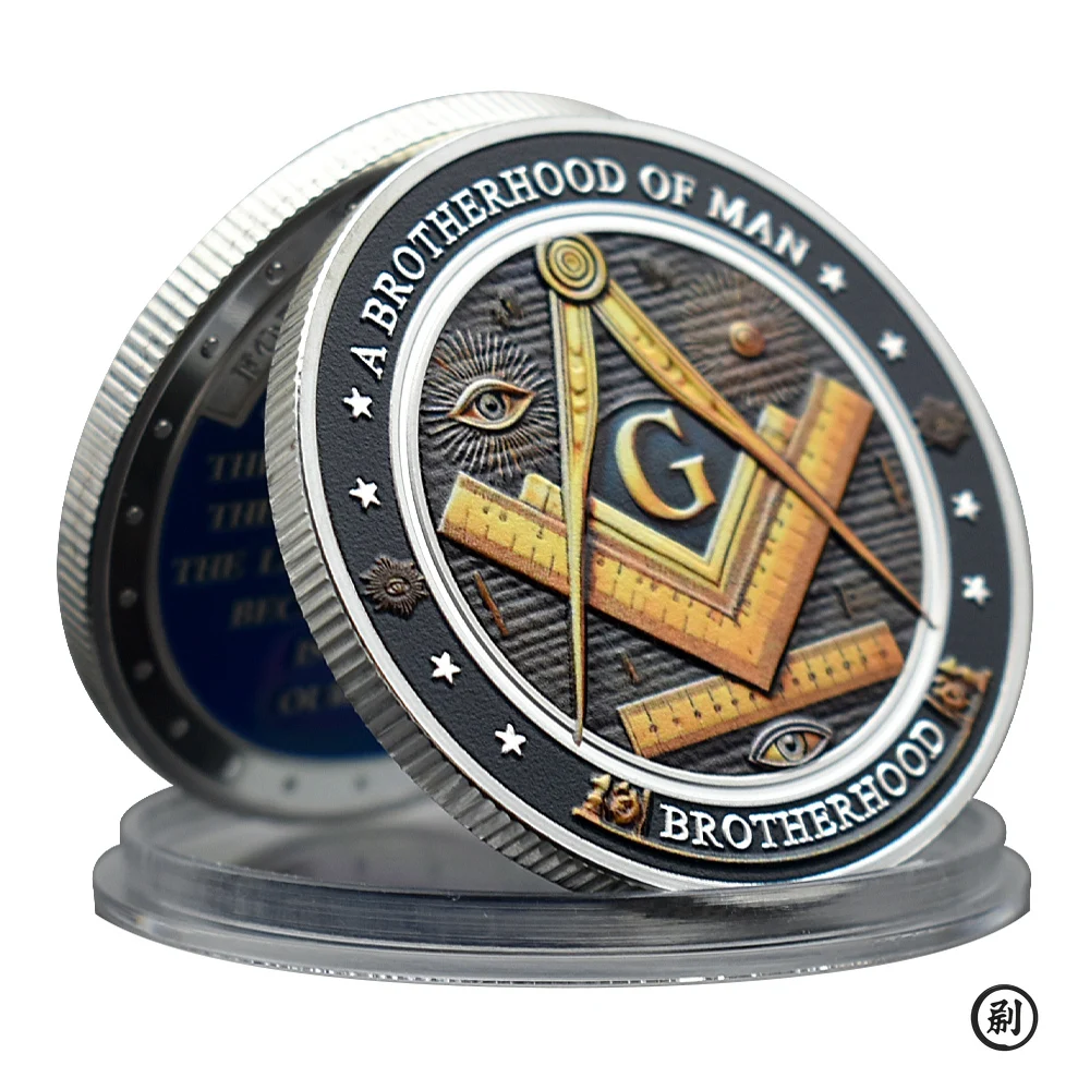 Masonic Freemasonry Silver Coin Collectibles Brotherhood The Eye of God Coin Commemorative Medal Making Good Men Better