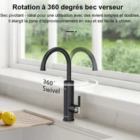 Briwellna chauffe-eau électrique 220V chauffe-eau coulant robinet de cuisine 2 en 1 robinet mélangeur de chauffage de l'eau sans réservoir géyser électrique 4