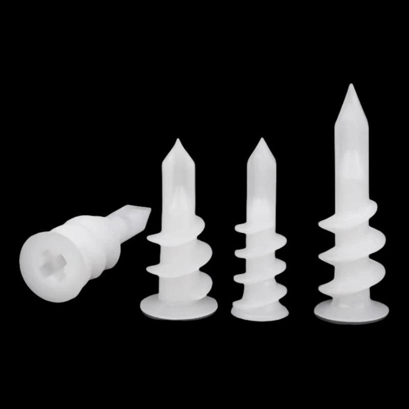 Drilling Drywall Anchor 20/50/100Pcs with Tapping Screw for Plasterboard Gypsum Hollow Cavity Wall Expansion Plug Plastic Nylon