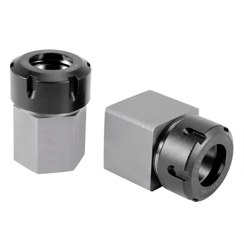 

ER32 Collet Chucks Block Set Of 2 Square And Hex Workholding Holder For CNC Lathe Engraving Machine