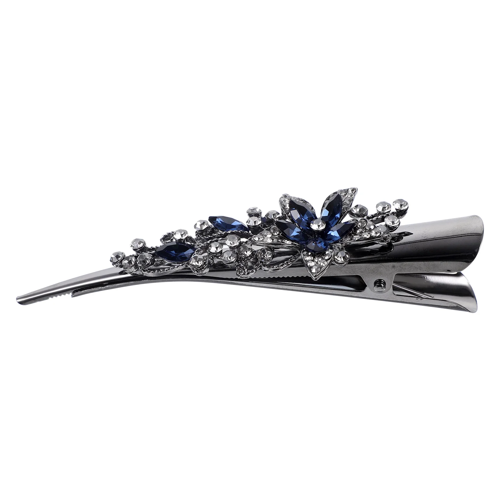 

Bling Hair Clips Sparkle Rhinestone Barrette Decorative Crocodile Fancy Women Metal Alligator Small Thin Styling