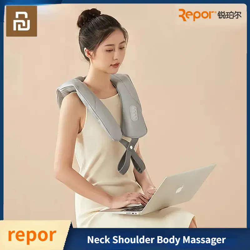 

Youpin Repor U Shape Electrical Shiatsu Back Neck Shoulder Body Massager Infrared Heated Kneading Car/Home Massagers for Home