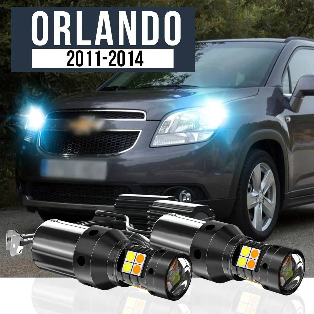 

2pcs LED Dual Mode Turn Signal+Daytime Running Light Blub DRL Canbus Accessories For Chevrolet Orlando 2011-2014 2012 2013