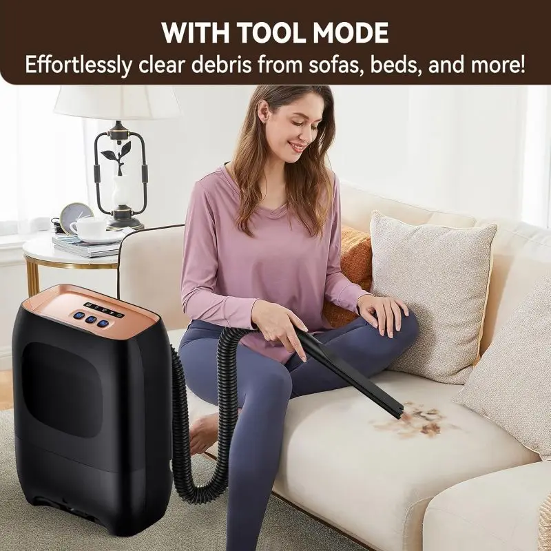 OMESER Pro Touchless Vacuum Automatic Dustpan Ultra Fast Powerful Corded Canister Vacuum for Sweeping Salon Pet Hair Food, Dirt 4