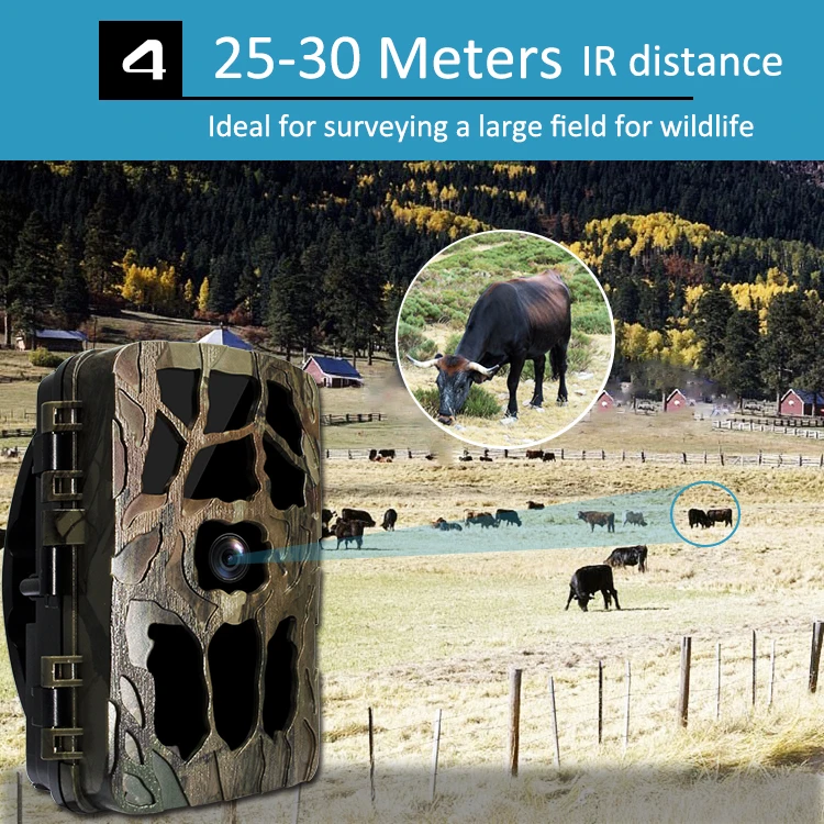 Outdoor Wifi Hunting Camera APP Control Trail Camera IP66 Waterproof 4K 20MP Nig