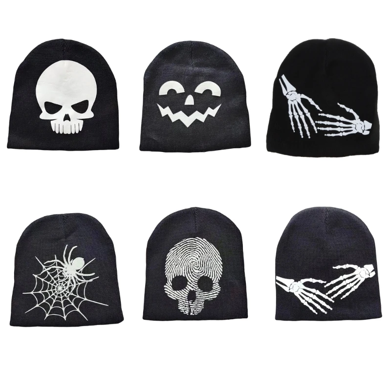 

Luminous Skeleton Hand BeanieSkullies Beanie Web Beanie y2k Skull