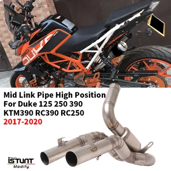 Motorcycle Exhaust Escape System Modify For Duke 125 250 390 KTM390 RC390 RC250 2017-2020 Middle Link Pipe High Position Muffler