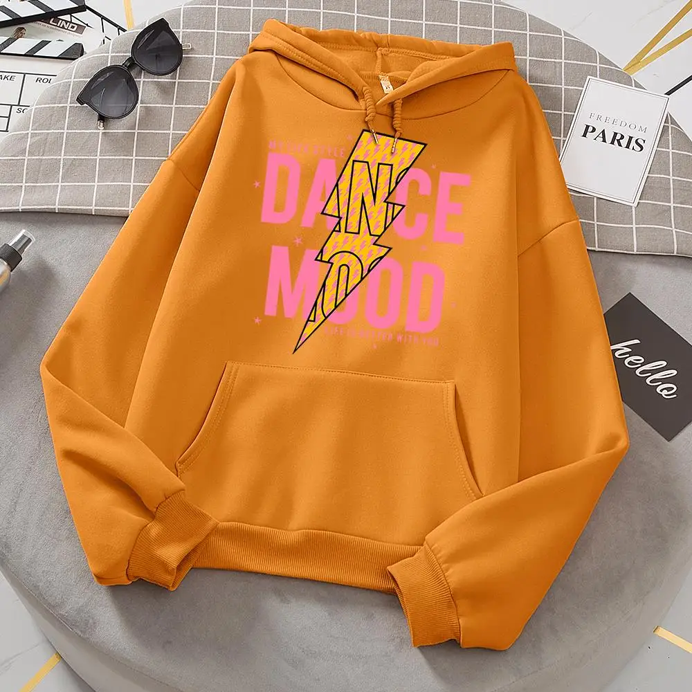

My Life Style Dance Mood Printed Hooded Womens Autumn Casual Hoodies Loose Warm Hoodie Hip Hop High Quality Unisex Tracksuit