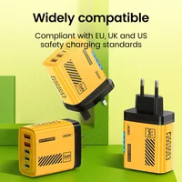 240 Вт, 5 портов, 2 USB, 3 типа C, быстрая зарядка, светодиодное зарядное устройство для мобильного телефона для Xiaomi Huawei Iphone, Samsung, адаптер зарядного устройства USB C — изображение 4