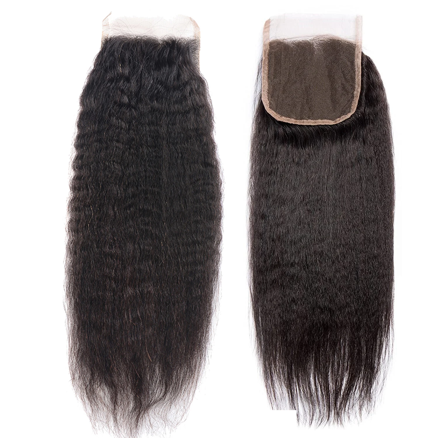 Human Hair Wigs Closure 4X4 Lace Peruvian Straight 100% Natural Color Remy 8-22 inches