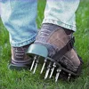 1 Pair Garden Nail Shoes Grass Spiked Loose Gardening Soil Lawn Aerator Spikes Shoes Self-Leveling Epoxy Yard Grass Cultivator 4