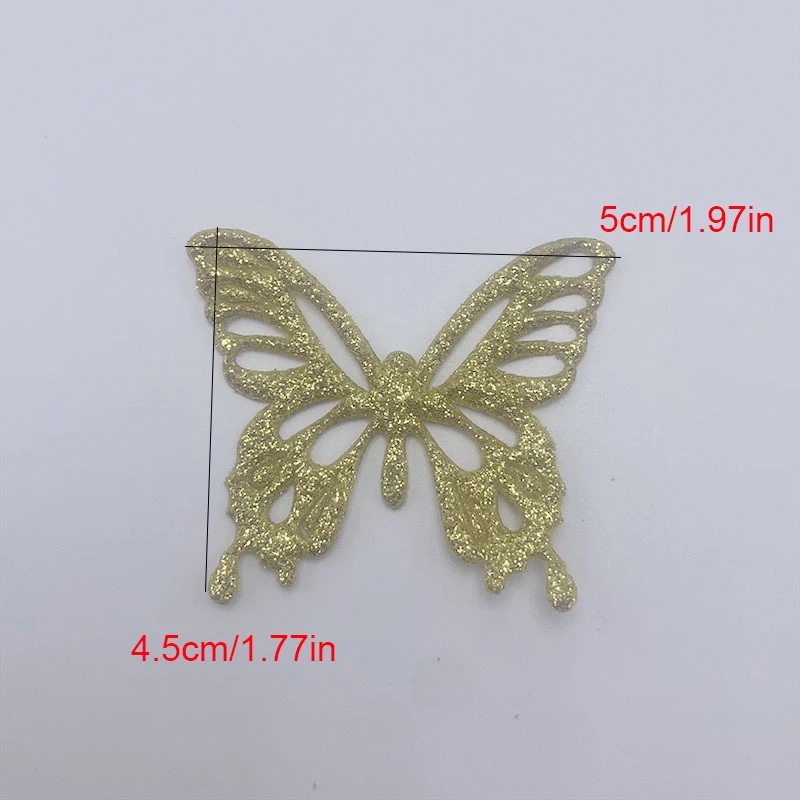 36 Stück 5 x 4,5 cm glänzende Schmetterlingsapplikationen, handgefertigte Haarspangen-Accessoires und dekorative Stoffaccessoires – Detail 11