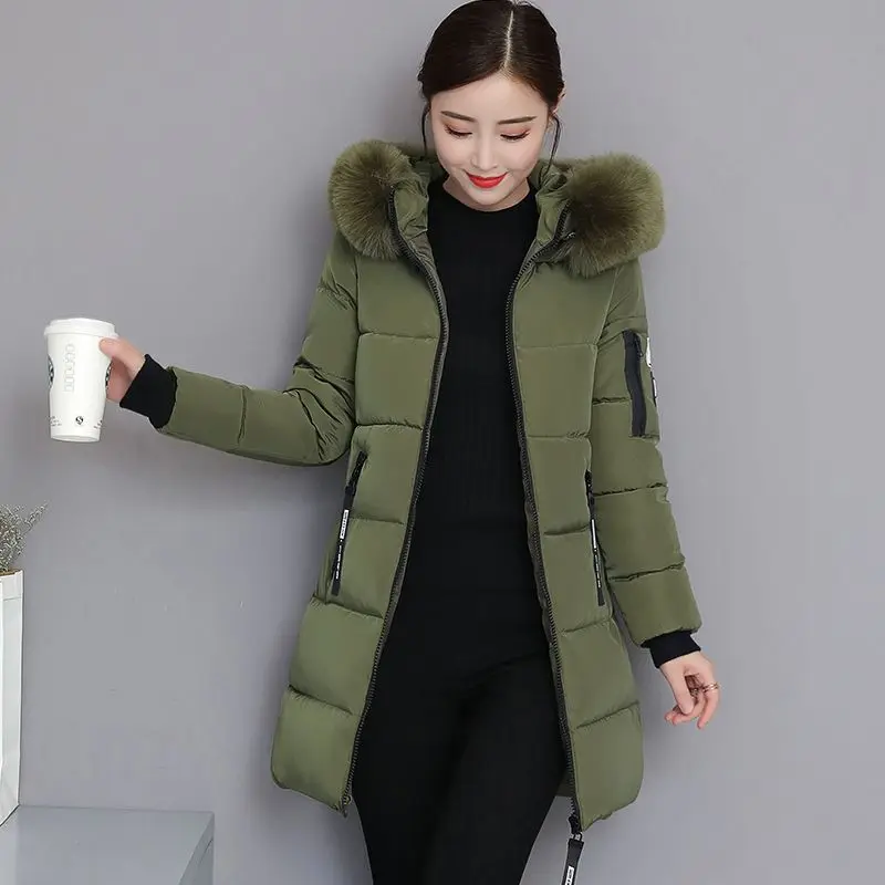 Quilted Parkas Woman Long Padded Jackets Cotton Zip-up Hoodie Coats for Women Youthful High Quality Elegant Loose Casual Great - 3