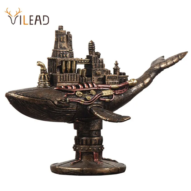 

Vilead стимпанк подводная лодка винтажная статуя животное скульптура Галактическая колония КИТ офисный стол Гостиная Украшение идея подарка