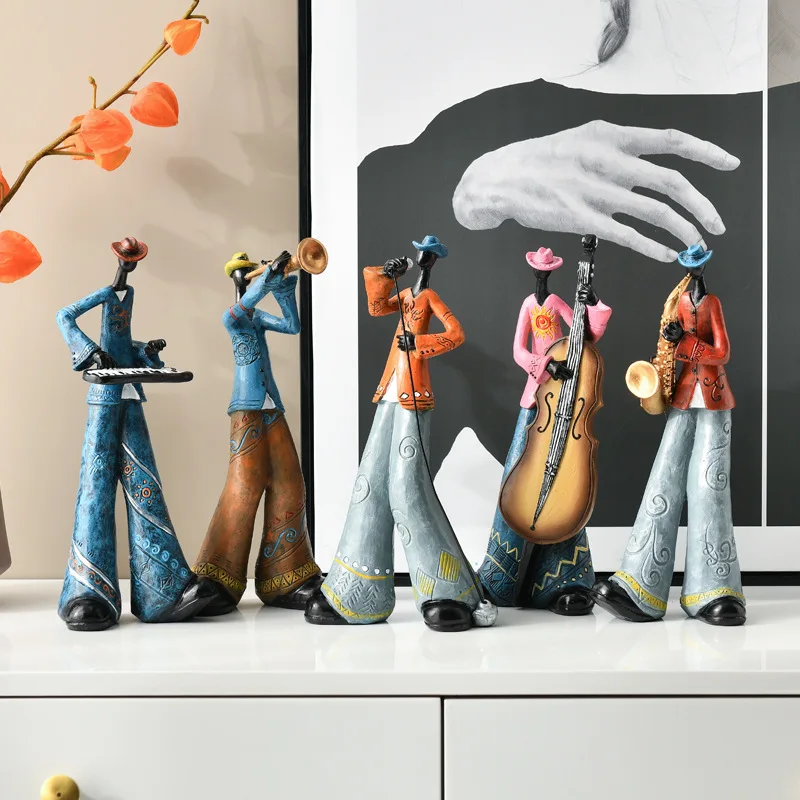 

Rock Band Music Art Character Model Statue Creative Living Room Decoration Wine Cabinet Ornaments Figurine Resin Craft Supplies