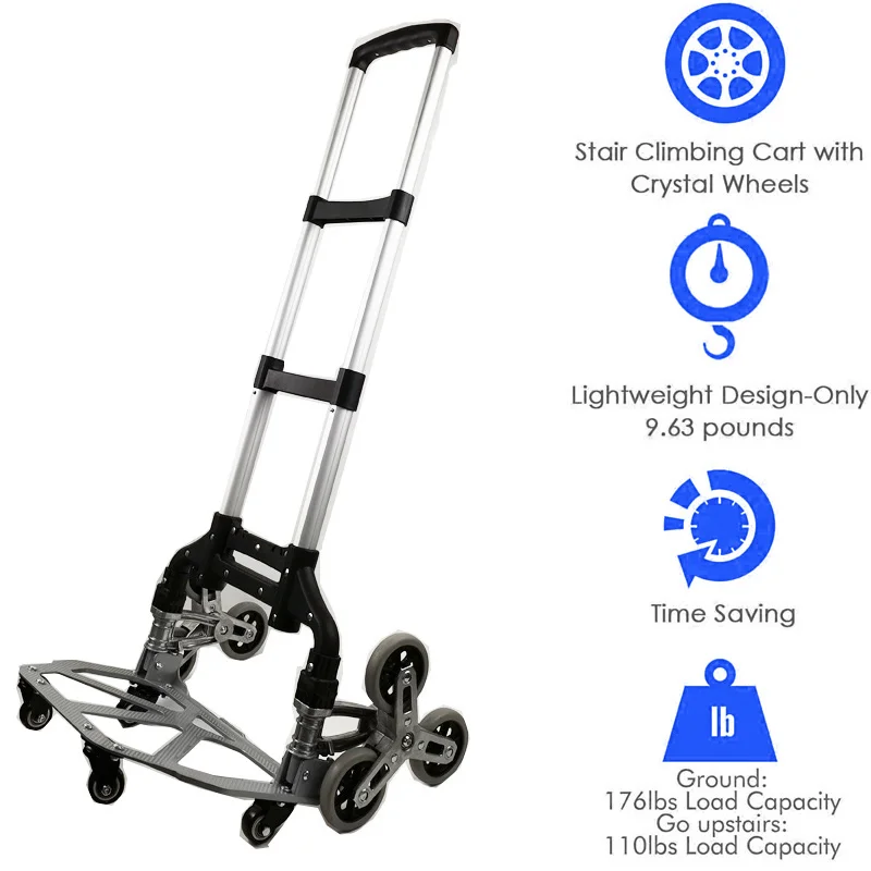 Carrello Pieghevole Per Salire Le Scale Carrello Per Il Trasporto Del Carico Al Piano Di Sopra Carrello Piegato Con Ruote Rimorchio Per Camion Attrezz