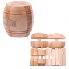 Barrel Wooden Puzzle Unlock Interlock Brain Teaser Toys For Adults And Kids Assembly & Disentanglement Unique Learning Gifts 6