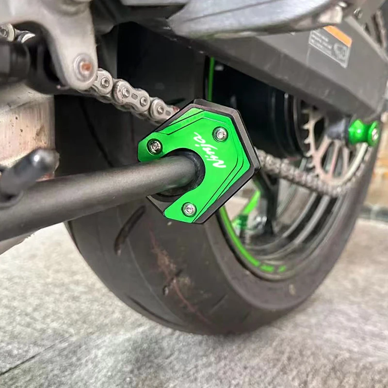 Motorcycle Side Stand Enlarge Plate Kickstand Extension Pad For Kawasaki  NINJA 650 250 300 1000 ER6F ER4F ZX6R ZX10R NINJA1000SX - AliExpress