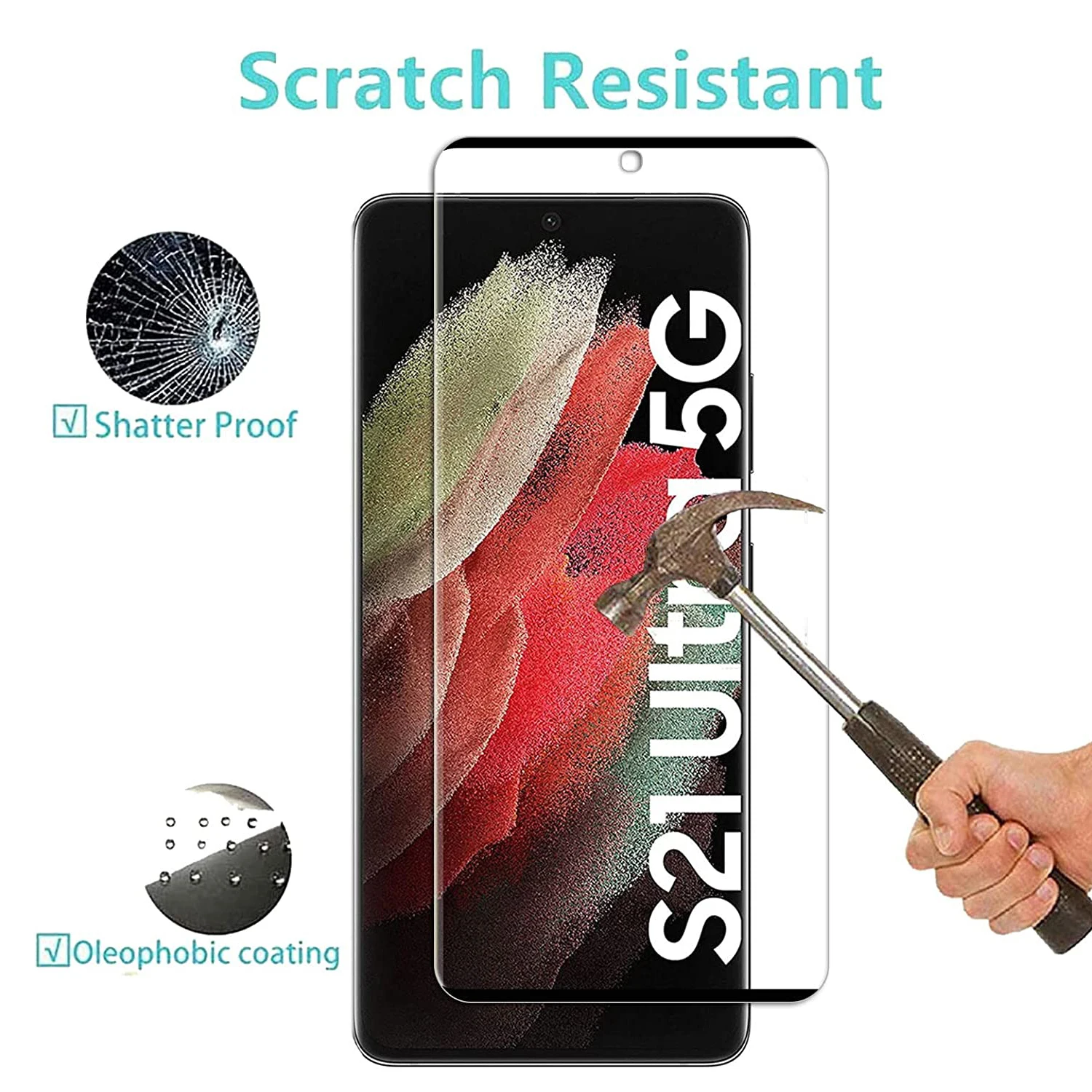 Ubuy Samsung Galaxy S21 Ultra 5g Glass Screen Protector 1/4Pcs